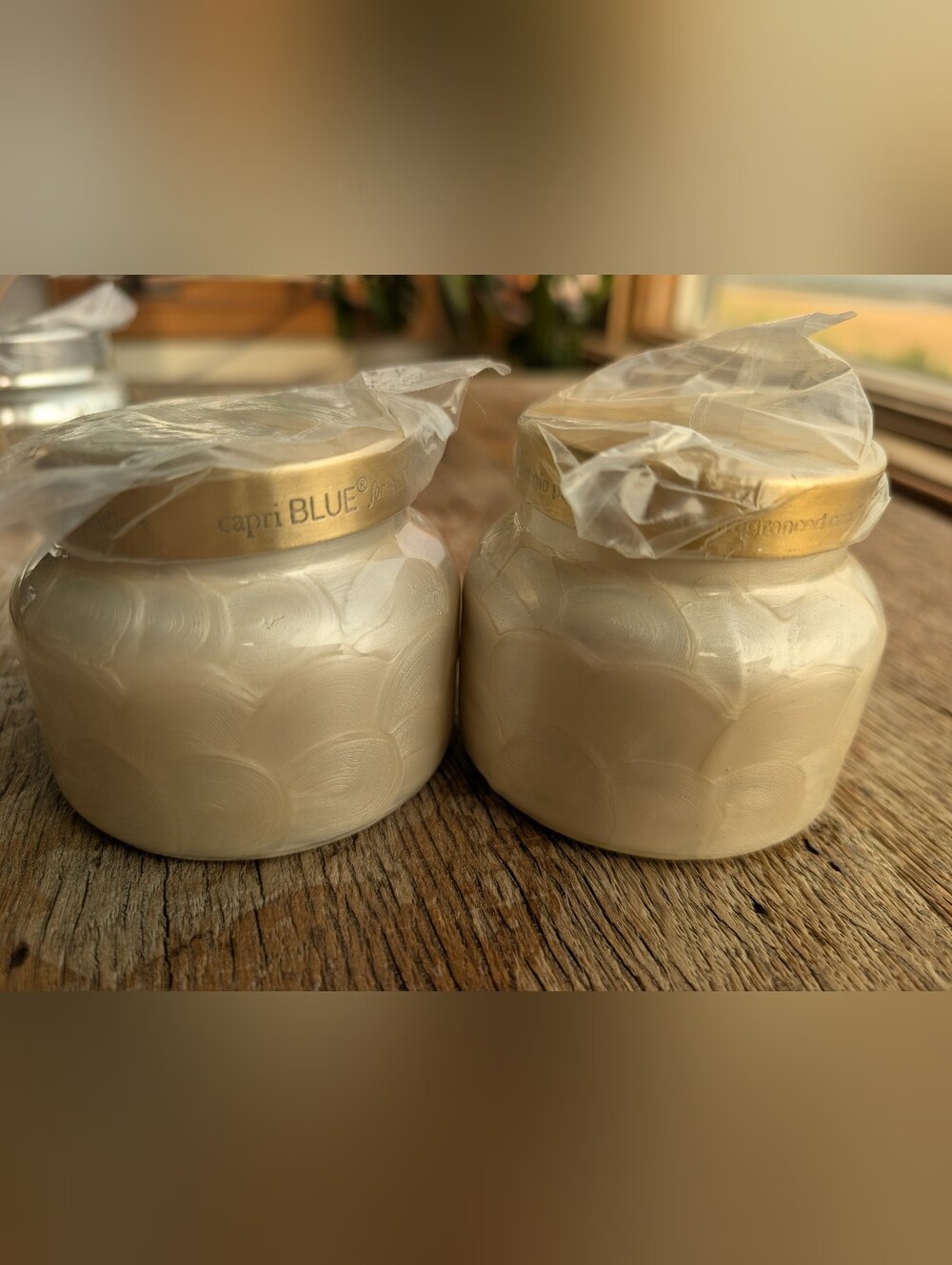 Anthropologie 4 Volcano White & Silver Jar Candle Set - Picture 3 of 7